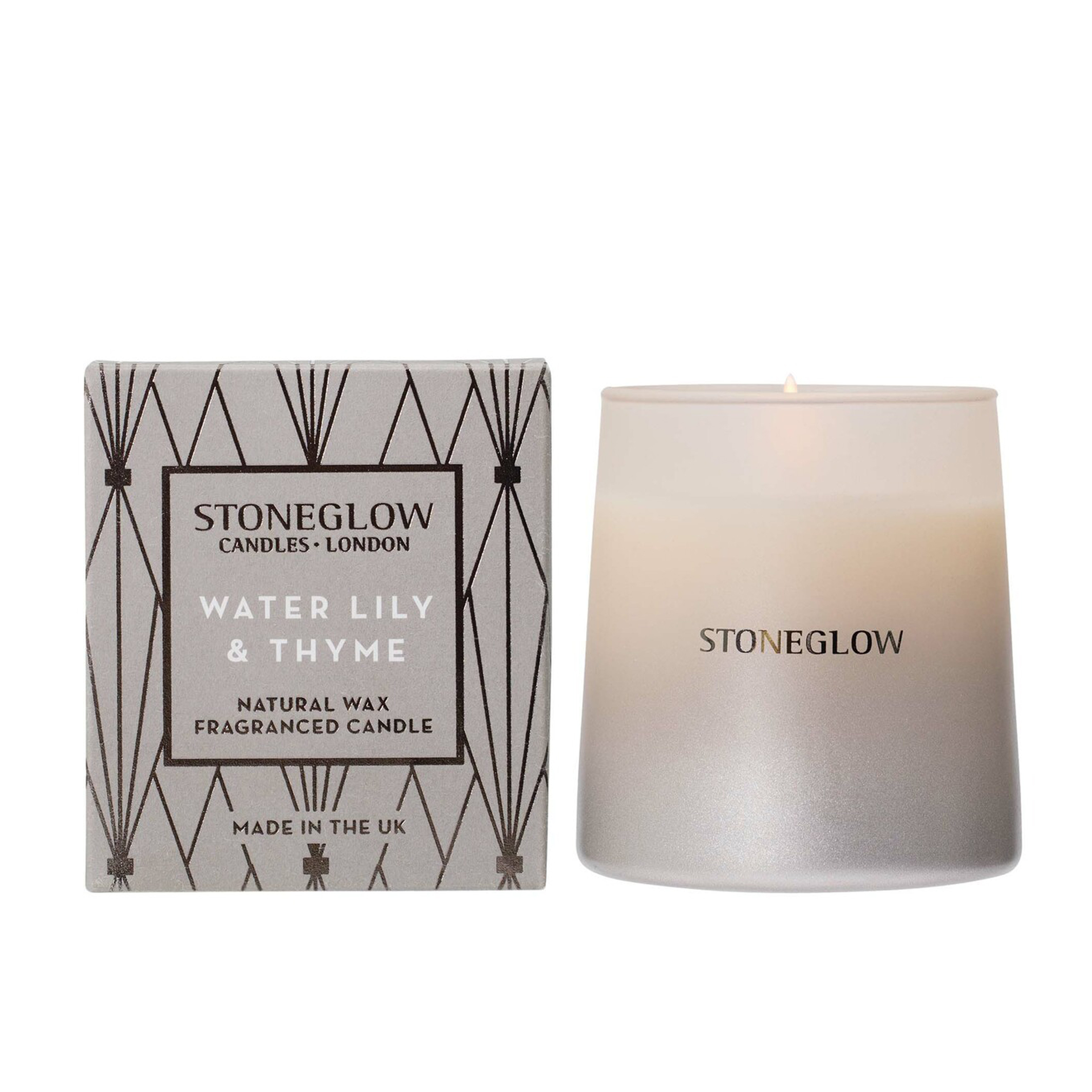 

Аромасвеча StoneGlow Geometric 220 мл Белая лилия и чабрец