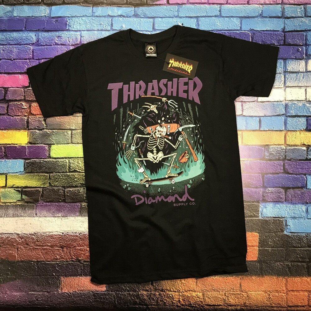 

Футболка чёрная LOYS Thrasher Diamond Suply, Футболка чёрная LOYS Thrasher Diamond Suply S