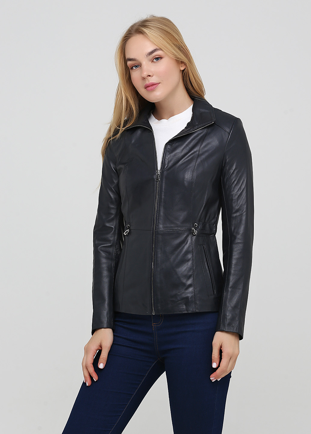 

Кожаная демисезонная куртка Leather Factory 870325 XXL Темно-синяя