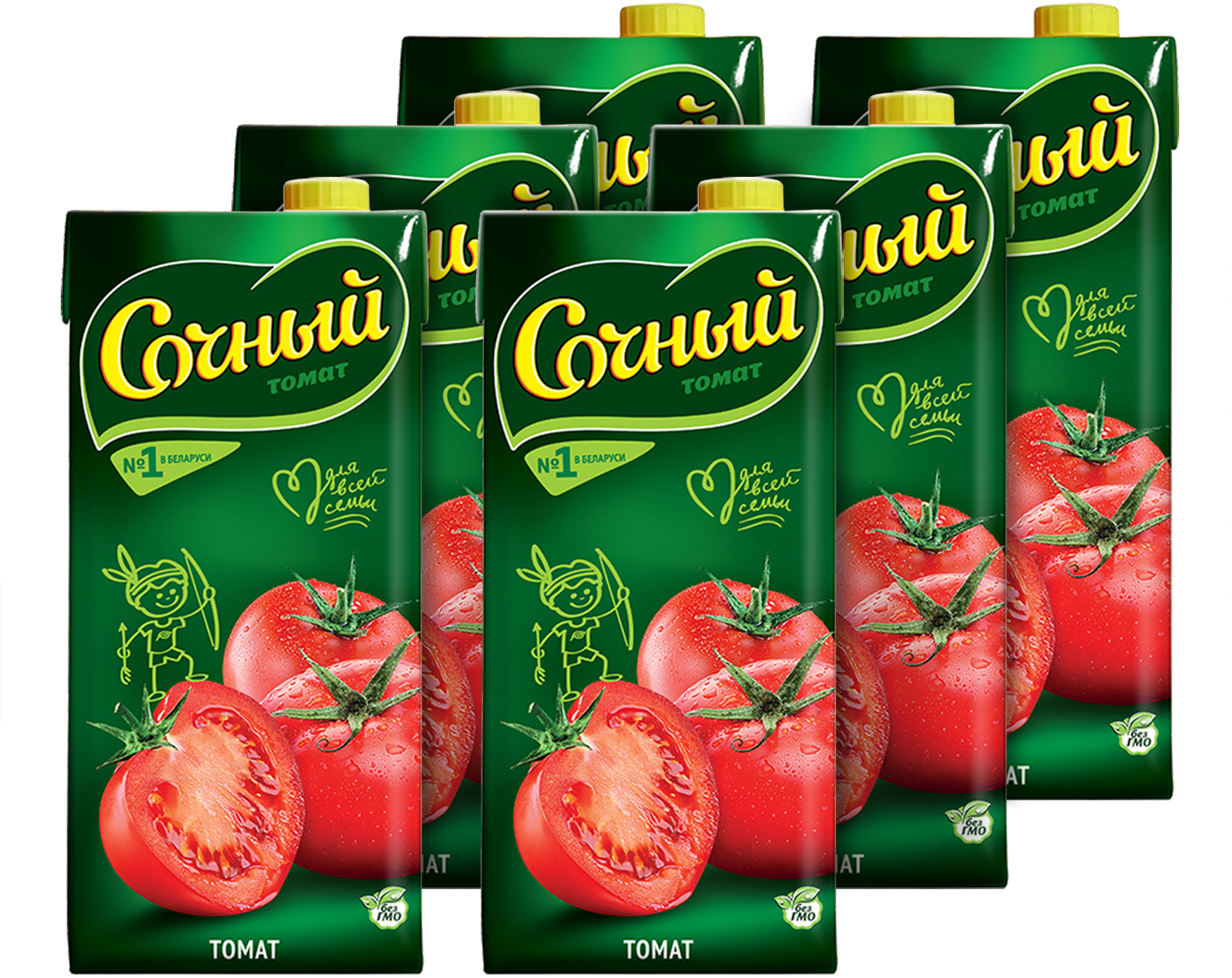 Акция на Упаковка сока Сочный фрукт Томат 2 л х 6 шт (4813538000413) от Rozetka UA