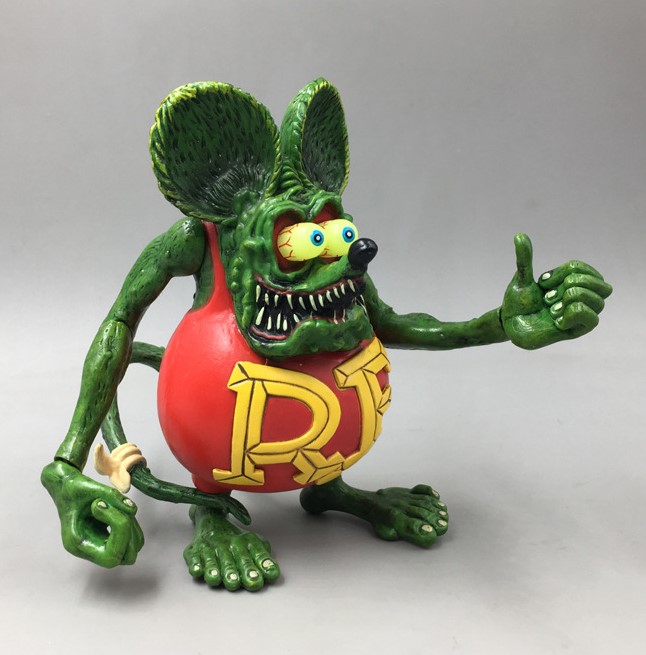 

Rat Fink подвижный ПВХ фигурка коллекционная модель красная одежда 12 см
