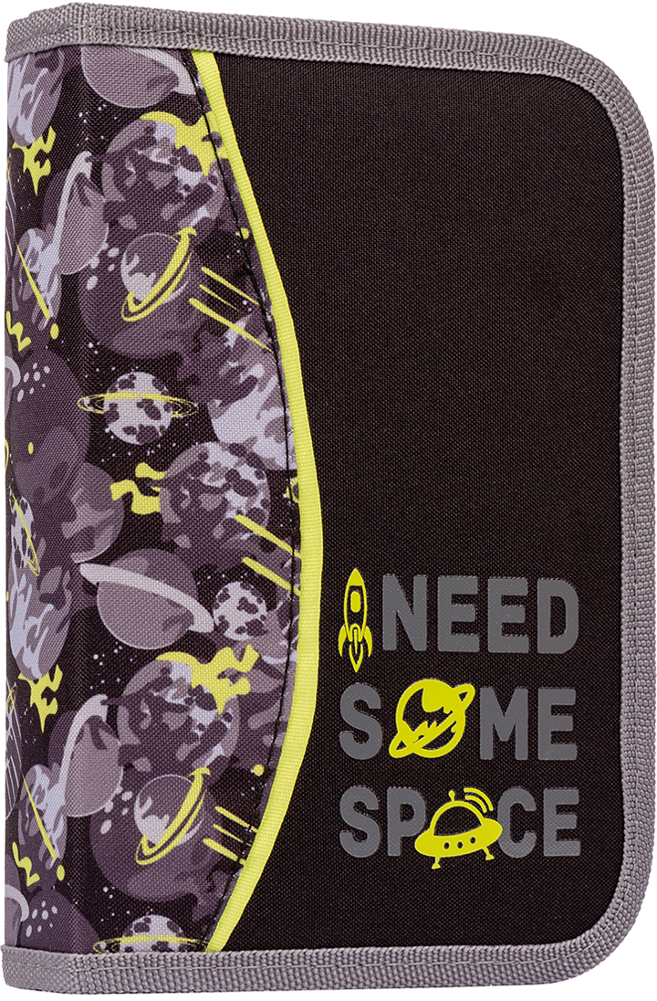 

Пенал твердый 1 Вересня одинарный с двумя клапанами HP-04 Space черный (532908)