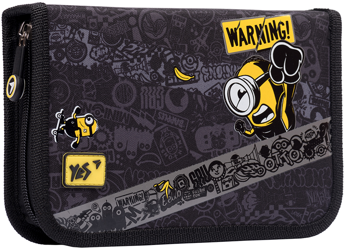 

Пенал твердый YES одинарный с двумя клапанами HP-04 Minions черный (533075)