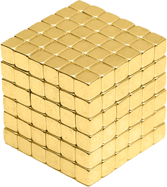 Акція на Магнитная игрушка головоломка Neocube 216 кубиков 5 мм в боксе Золотая (2000992397483) від Rozetka UA