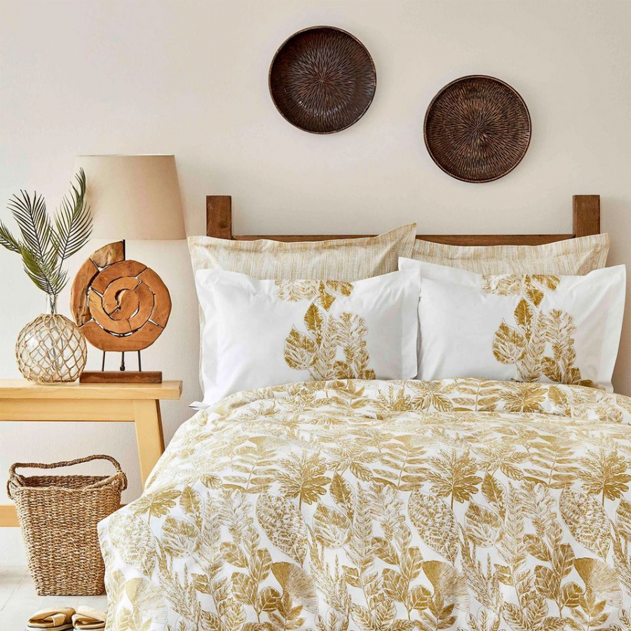 

Постельное белье Karaca Home - Leaf hardal горчичный пике 200*220 евро (svt-2000022285810)