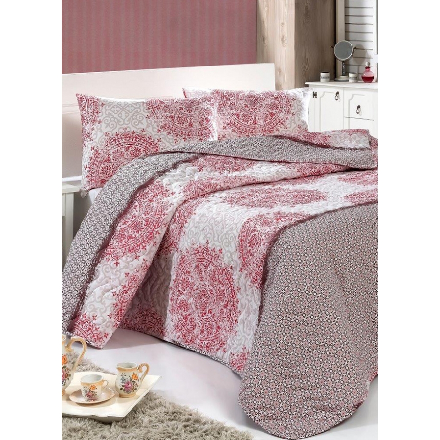 

Покрывало стеганное с наволочками Eponj Home - Roma фуксия 200*220 (7100)