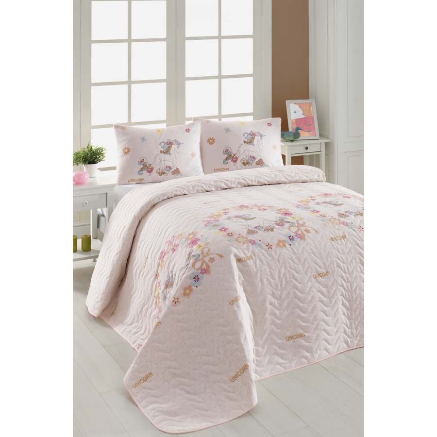 

Покрывало стеганное с наволочкой Eponj Home - Unicornlar pembe розовый 160*220 (svt-2000022283533)