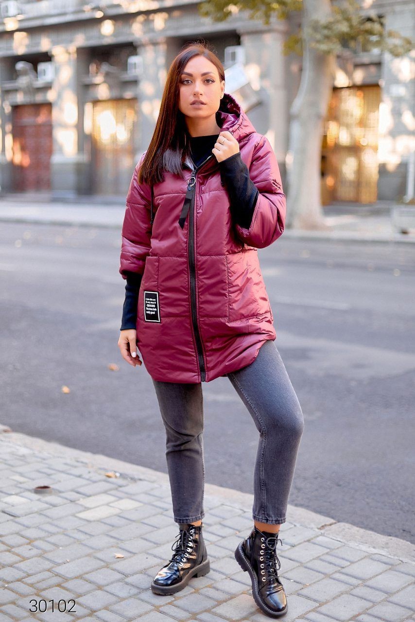 

Женская стёганная куртка с капюшоном Fоsаn, Анабель малиновый  60-62, Женская стёганная куртка с капюшоном Fоsаn, Анабель малиновый 7XL 60-62