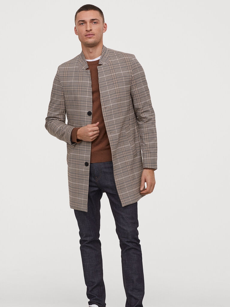 

Пальто H&M 060820727 50 Бежевое/Клетка