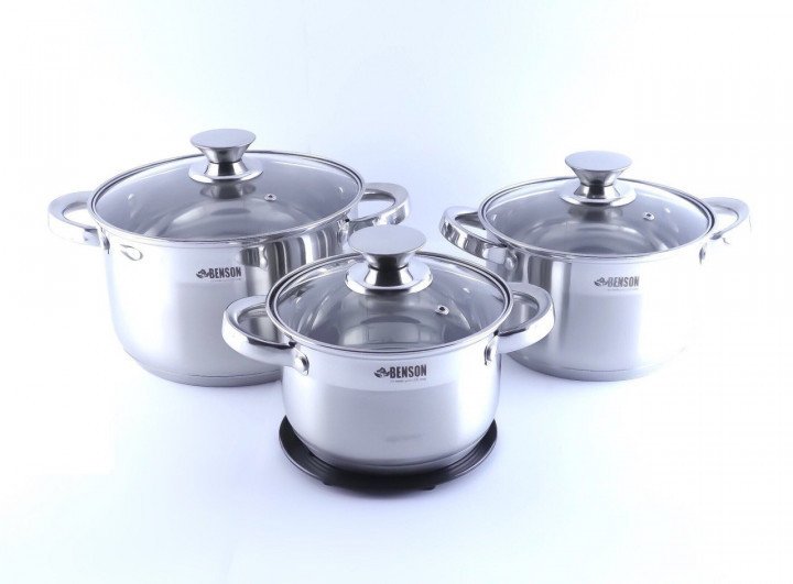 

Набор кастрюль Benson BN-245 7 предметов из нержавеющей стали