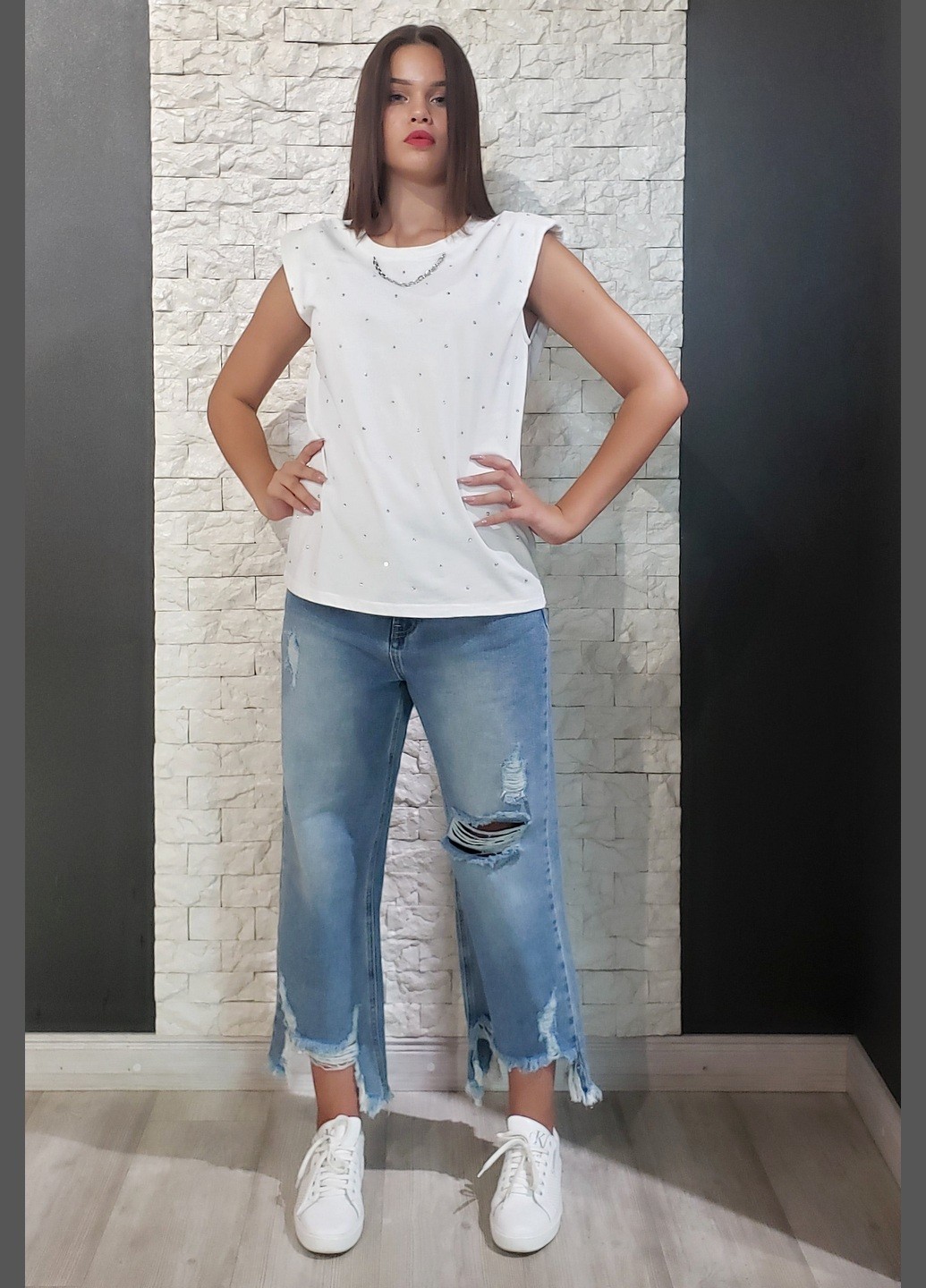 

Футболка нарядная Di classe белый  19-8796, Футболка нарядная Di classe белый 2XL 19-8796