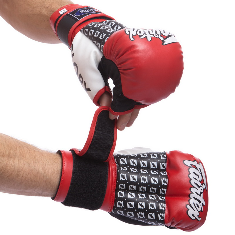 

Перчатки гибридные для единоборств ММА PU FAIRTEX 0273 (р-р 12oz, красный)
