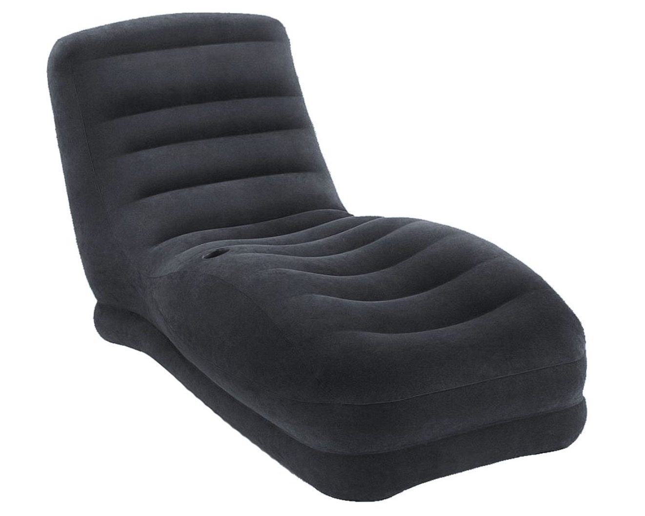 

Кресло надувное лежак для дачи Intex Mega Lounge с насосом и подушками ПВХ Черное 170х86х94 см (IP-172869)