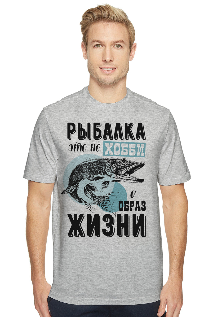 

Футболка OWEAR с принтом Рыбалка 111-1--GH7  Серый-меланж, Футболка OWEAR с принтом Рыбалка 111-1-M-GH7 M Серый-меланж