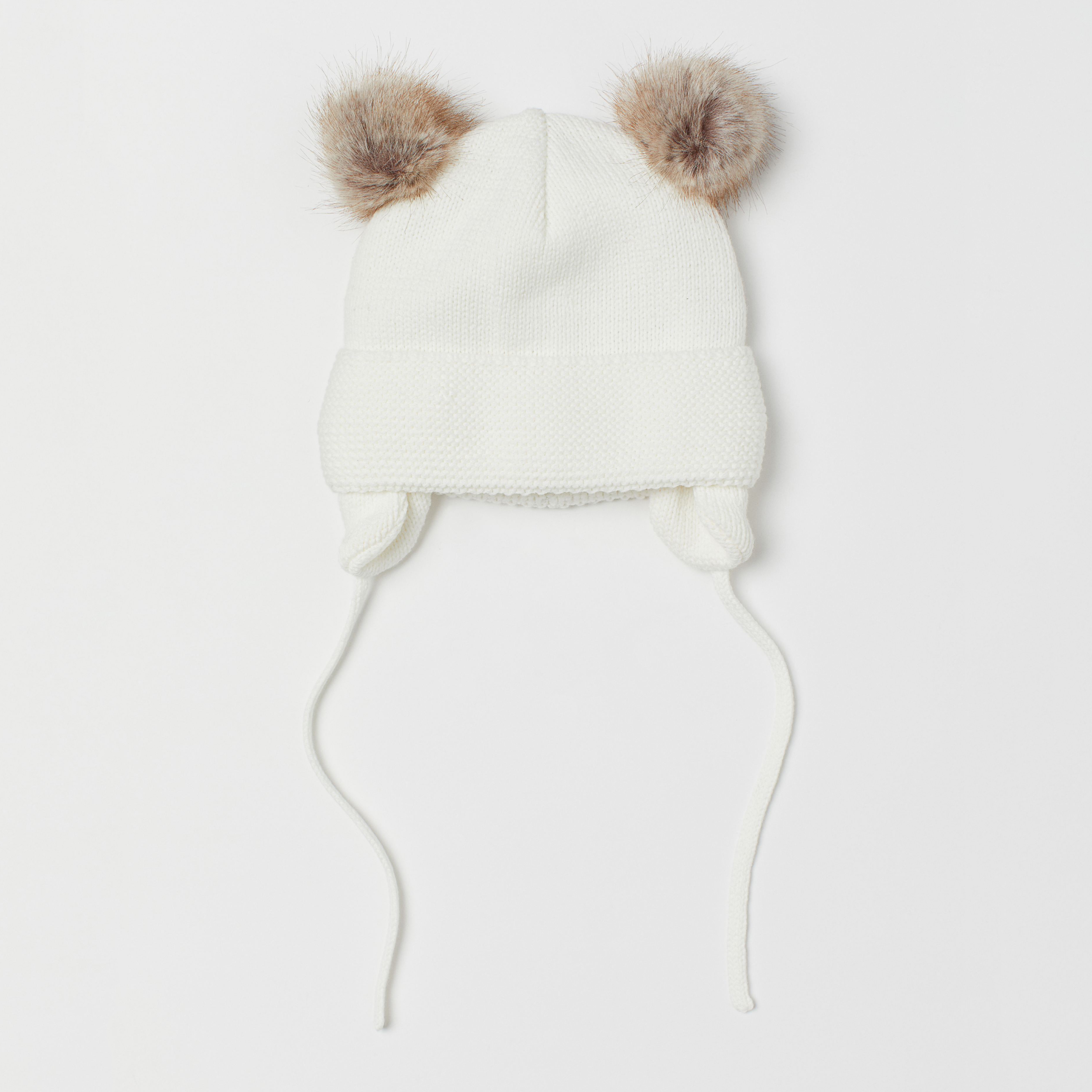 

Зимняя шапка с завязками H&M 7862710 51 см Белая