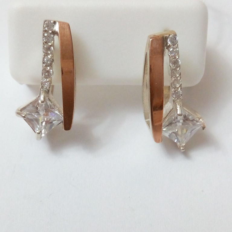 

Серьги из серебра с золотыми пластинами Милана, 0494.10