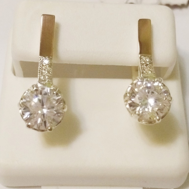 

Серьги из серебра с золотом и цирконием Лель, 0481.10