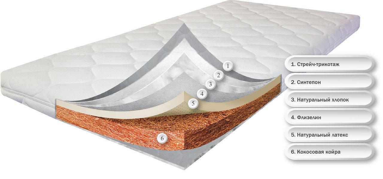 

Матрас беспружинный ортопедический Dz-mattress детский в кроватку для новорожденных Латекс 60х120