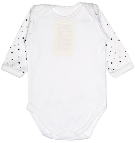 

Бодик MISHKA белый Little star маленькие звездочки на рукавах 74 (1436-74)