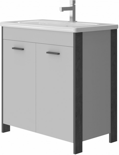 

Тумба JUVENTA Brooklyn Br-80 серая с умывальником Soft-80