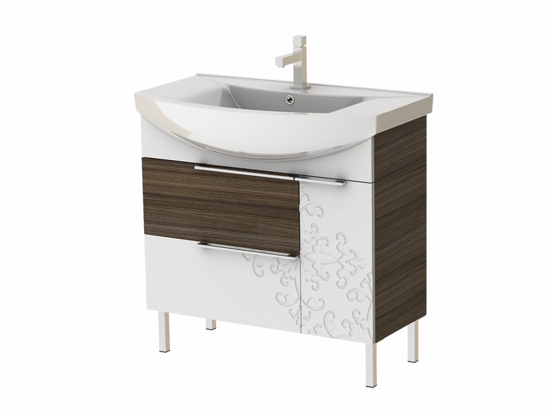 

Тумба JUVENTA Sofia Nova Sn-85 Grey-Brown с умывальником Zenon-85