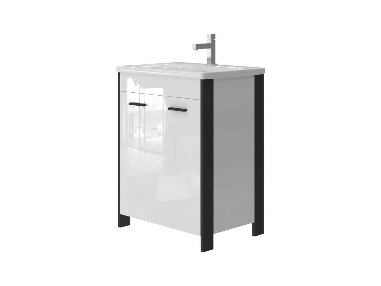 

Тумба JUVENTA Brooklyn Br-65 черная с умывальником Soft-65