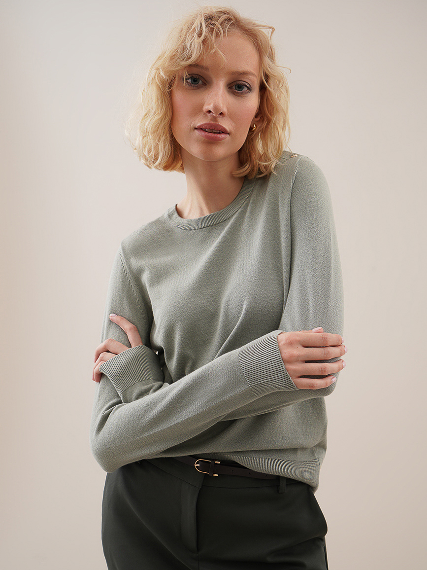 

Джемпер O'STIN Casual FKKXEBRNN5  Зеленый, Джемпер O'STIN Casual FKKXEBRNN5 L Зеленый