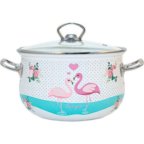 

Кастрюля эмалированная Infinity Love Flamingo SD-1377-6625849 6.5 л 24 см