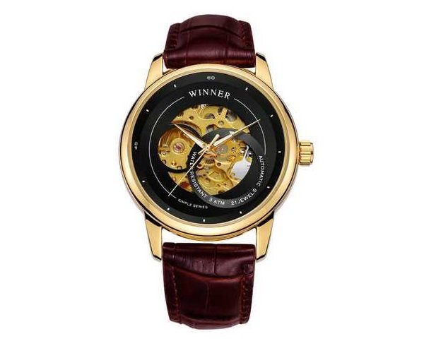

Мужские наручные часы Winner Gold-Black-Beige