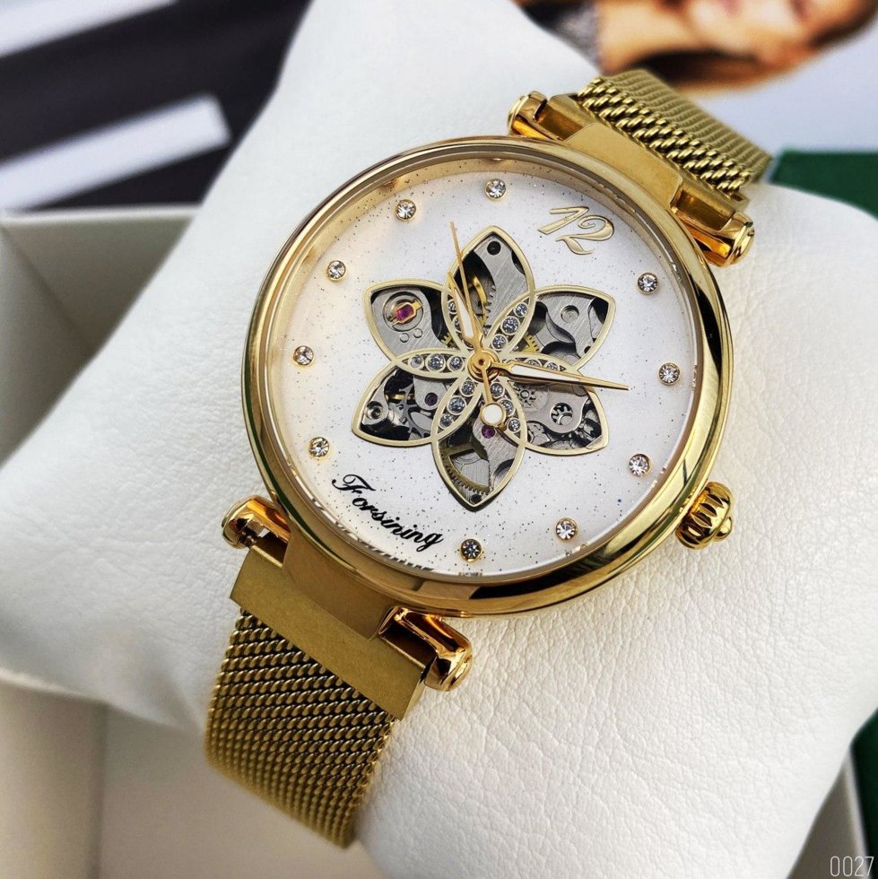 

Женские наручные часы Forsining Gold-White Diamonds