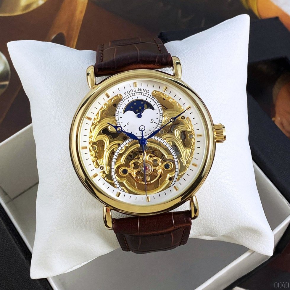 

Мужские наручные часы Forsining Gold-Brown