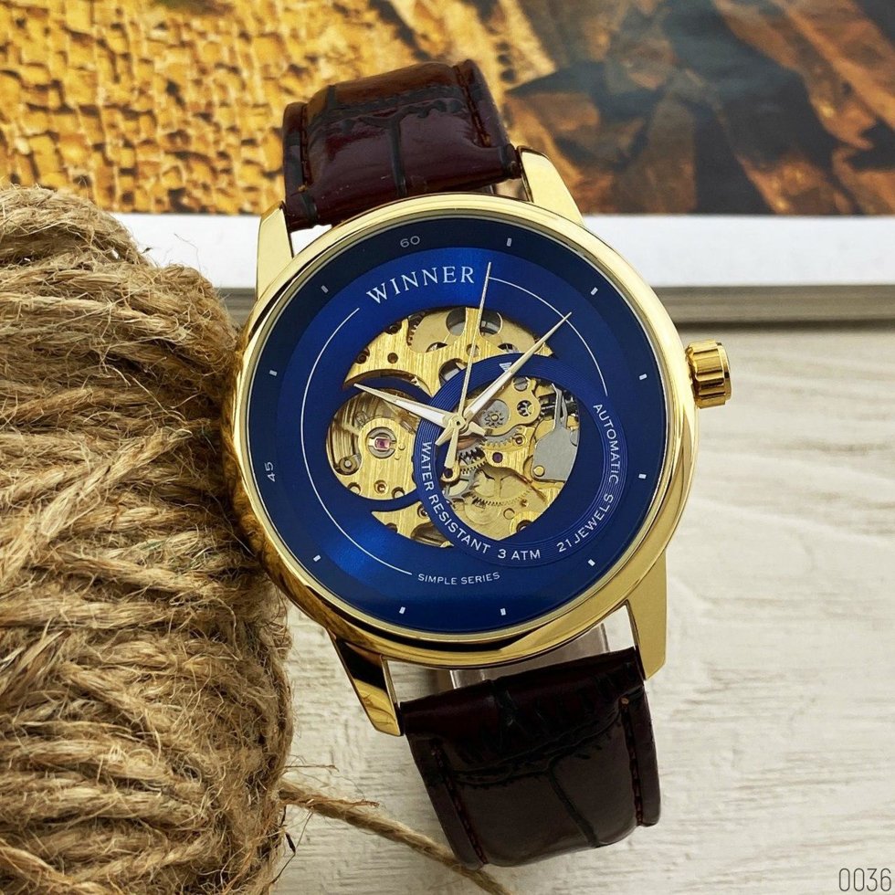 

Мужские наручные часы Winner Gold-Blue-Beige