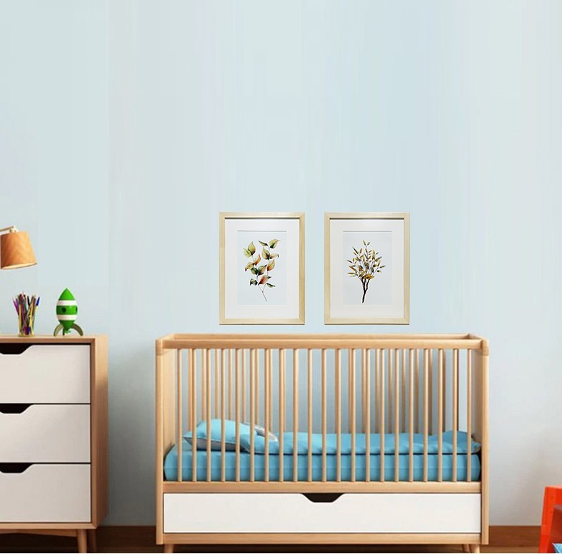 

2 Постера Веточка 1 и Веточка 3 300х400мм в деревянных рамах бежевого цвета Frames Posters Decor