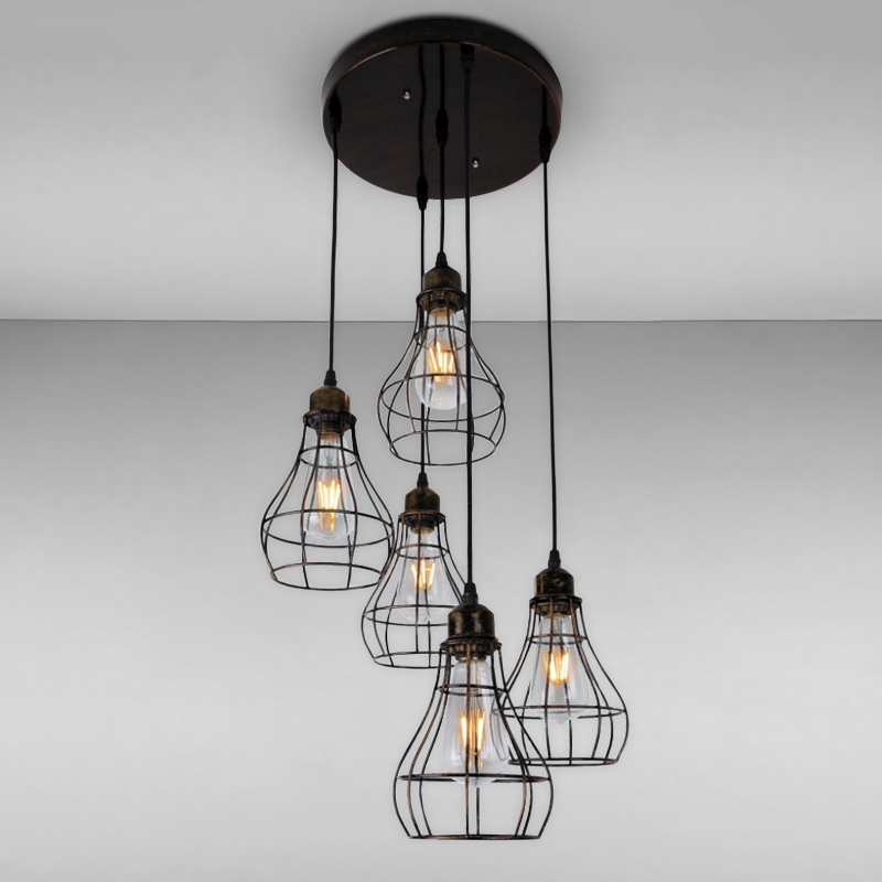 

Люстра підвісна Light House LS-11841/5 BK+BR чорний+бронза