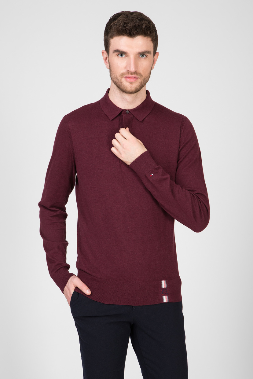 

Мужское бордовое поло COTTON SILK CASHMERE Tommy Hilfiger S MW0MW11697