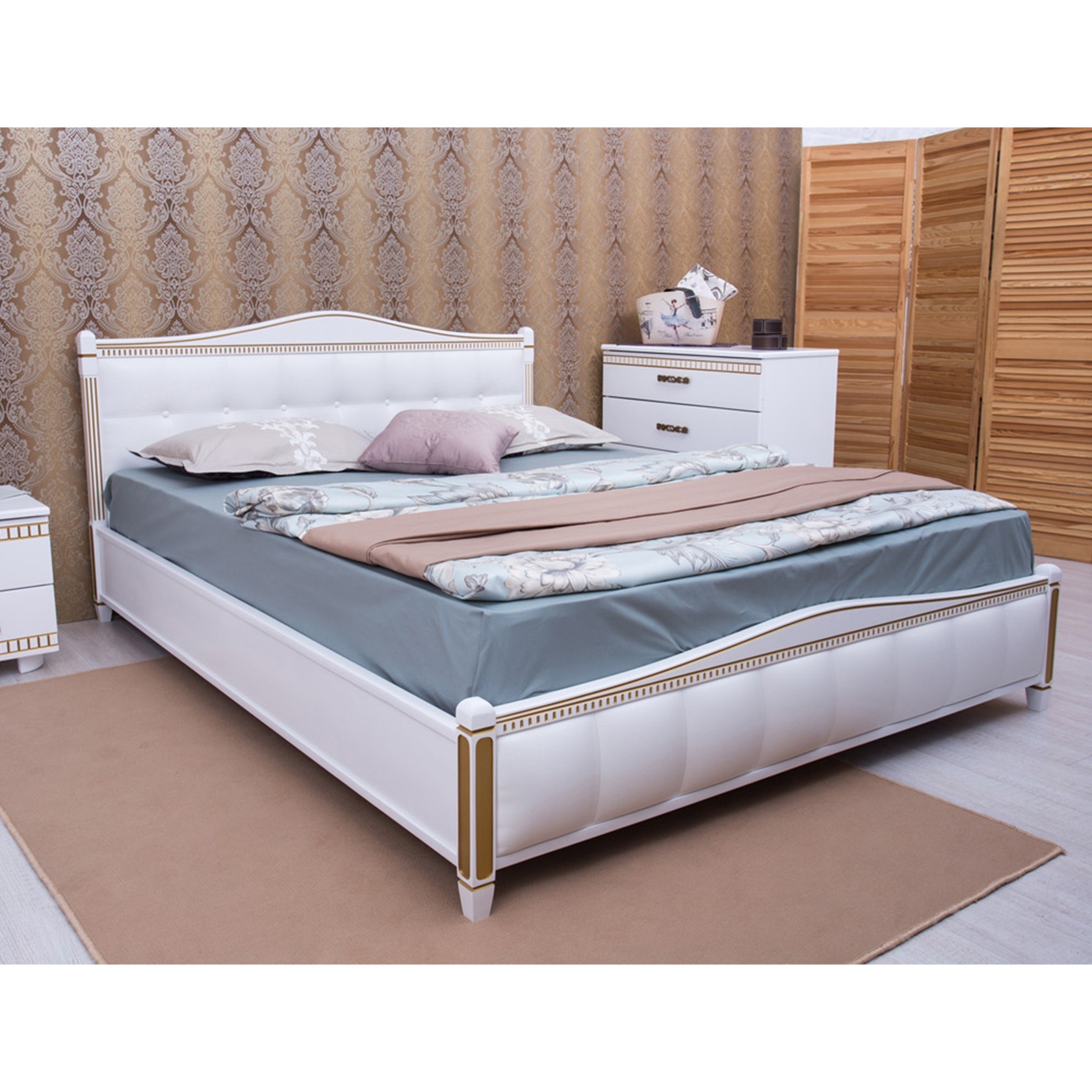 

Кровать Прованс мягкая спинка квадраты (Олимп) Белая 120х200 см 121138_01