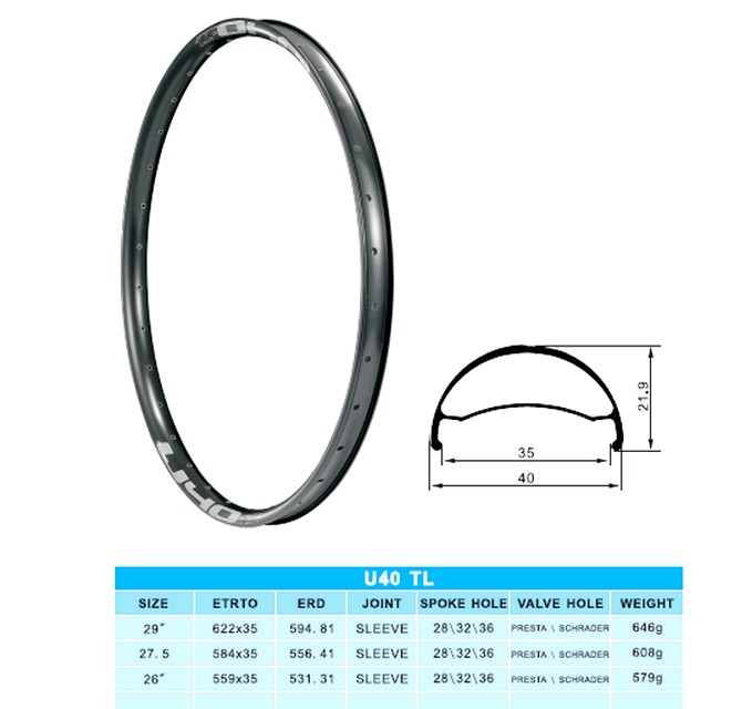 

Обод 29* Weinmann U40 пистонированный спиц 32h
