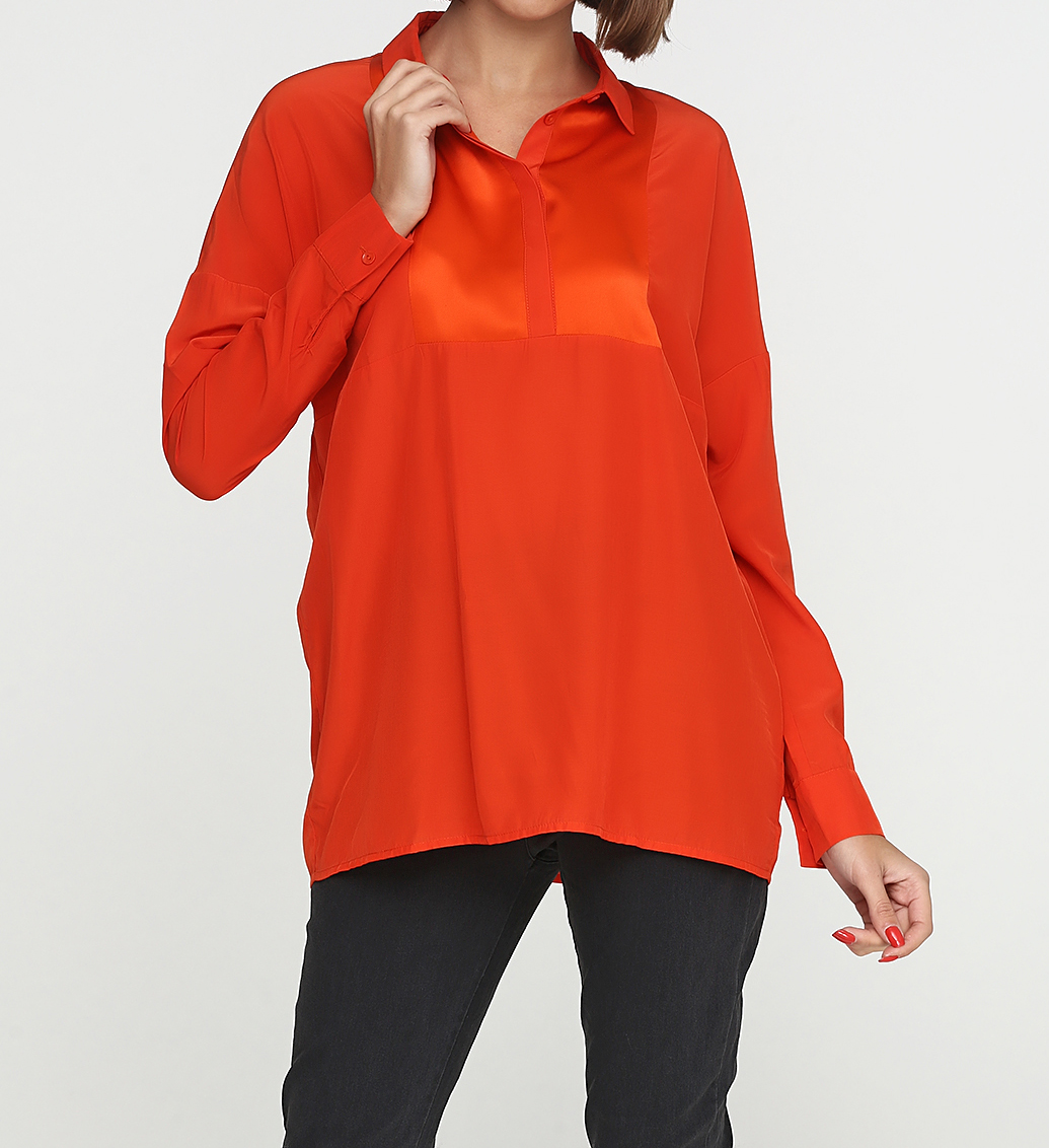 

Блуза Numph 7517072-PUREED-PUMPKIN 36 терракотовый