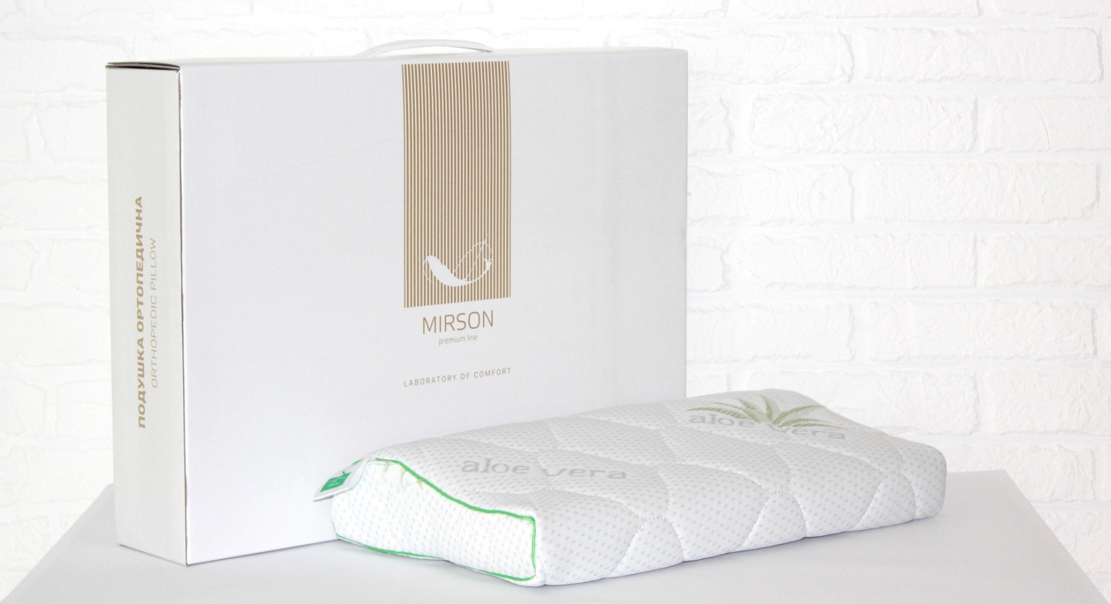 

Подушка ортопедическая MirSon №7079 Green nature Alberto KIDDY 50х29х5/8 италия, пена memory