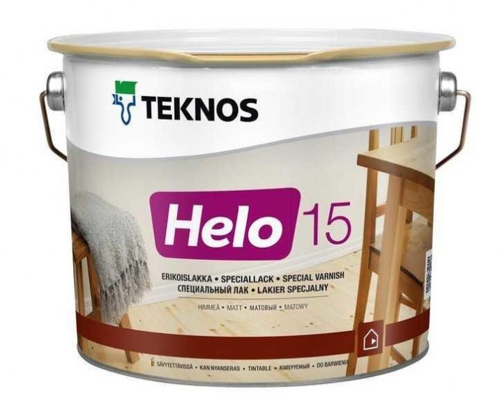 

Лак Teknos HELO 15 ( Текнос ХЕЛО 15 ) 9 л уретано-алкидный, матовый, для дерева, внутри и снаружи