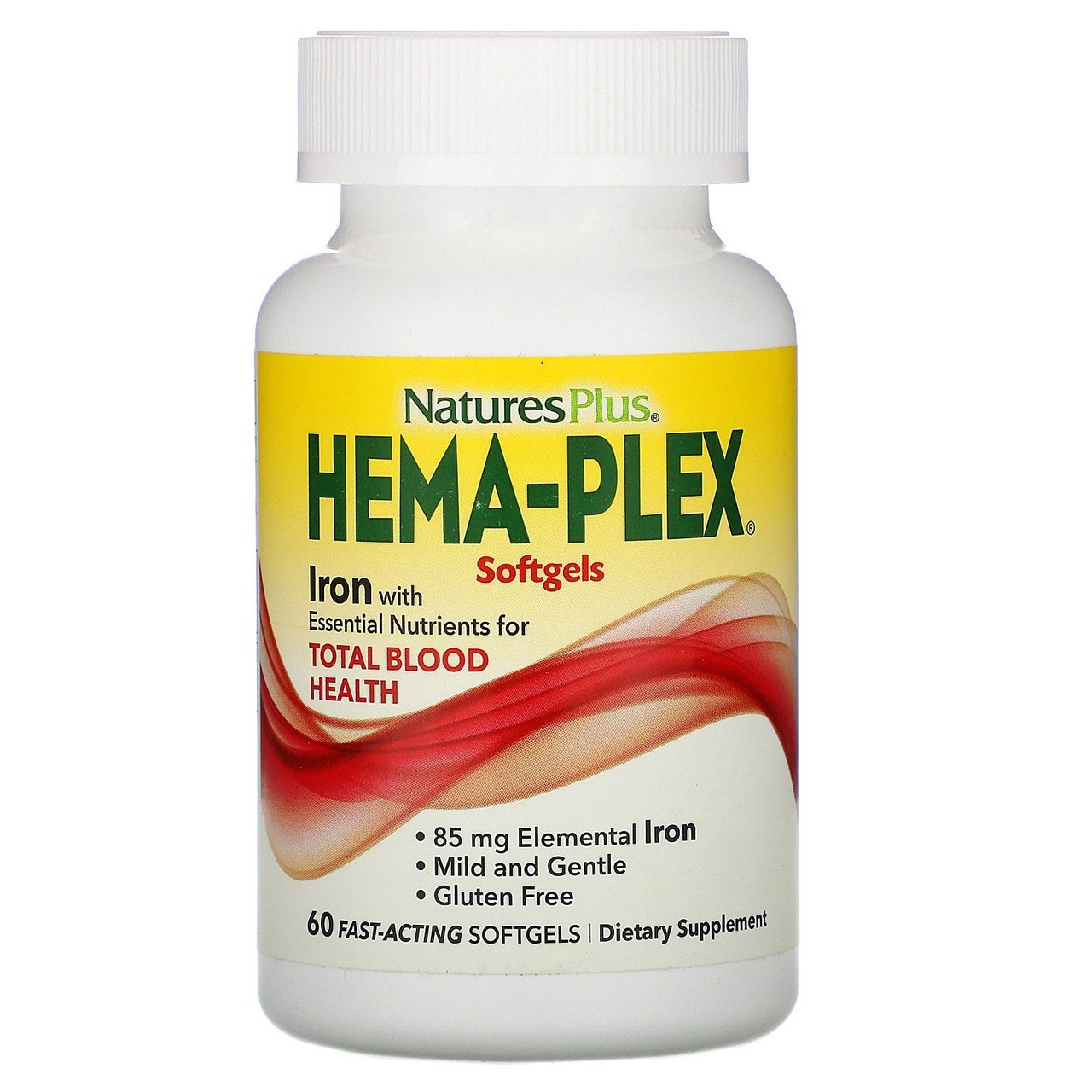 

Хема-плекс Железо с кофакторами быстрого действия Hema-Plex Nature's Plus 60 жевательных капсул