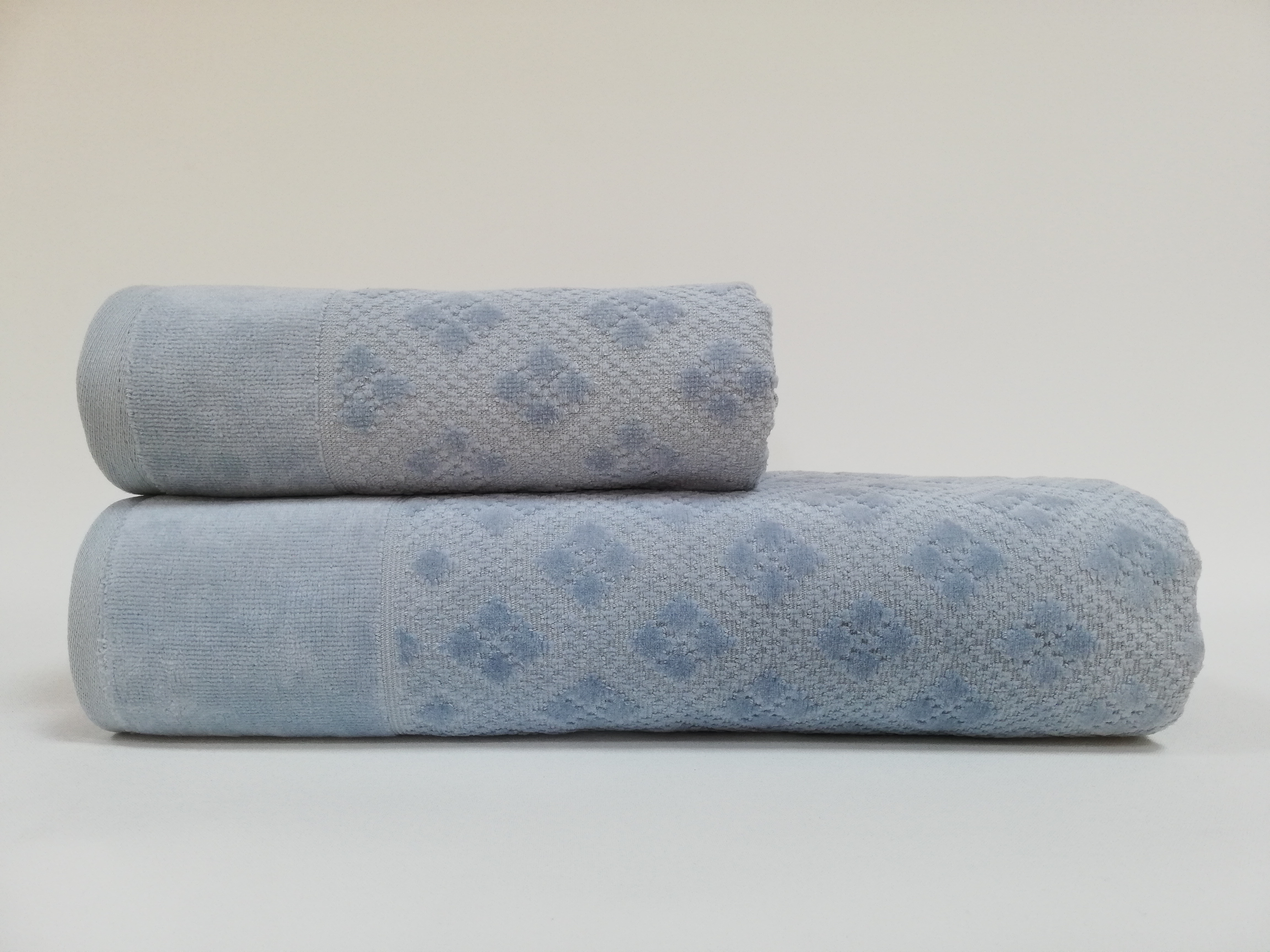 

Набор полотенец Cotton Box Class Clerica 50x90+90x150 Blue турция, жаккард велюр