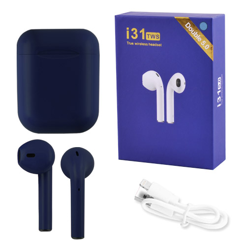 

Беспроводные наушники Wireless i31 tws в кейсе синие 8036