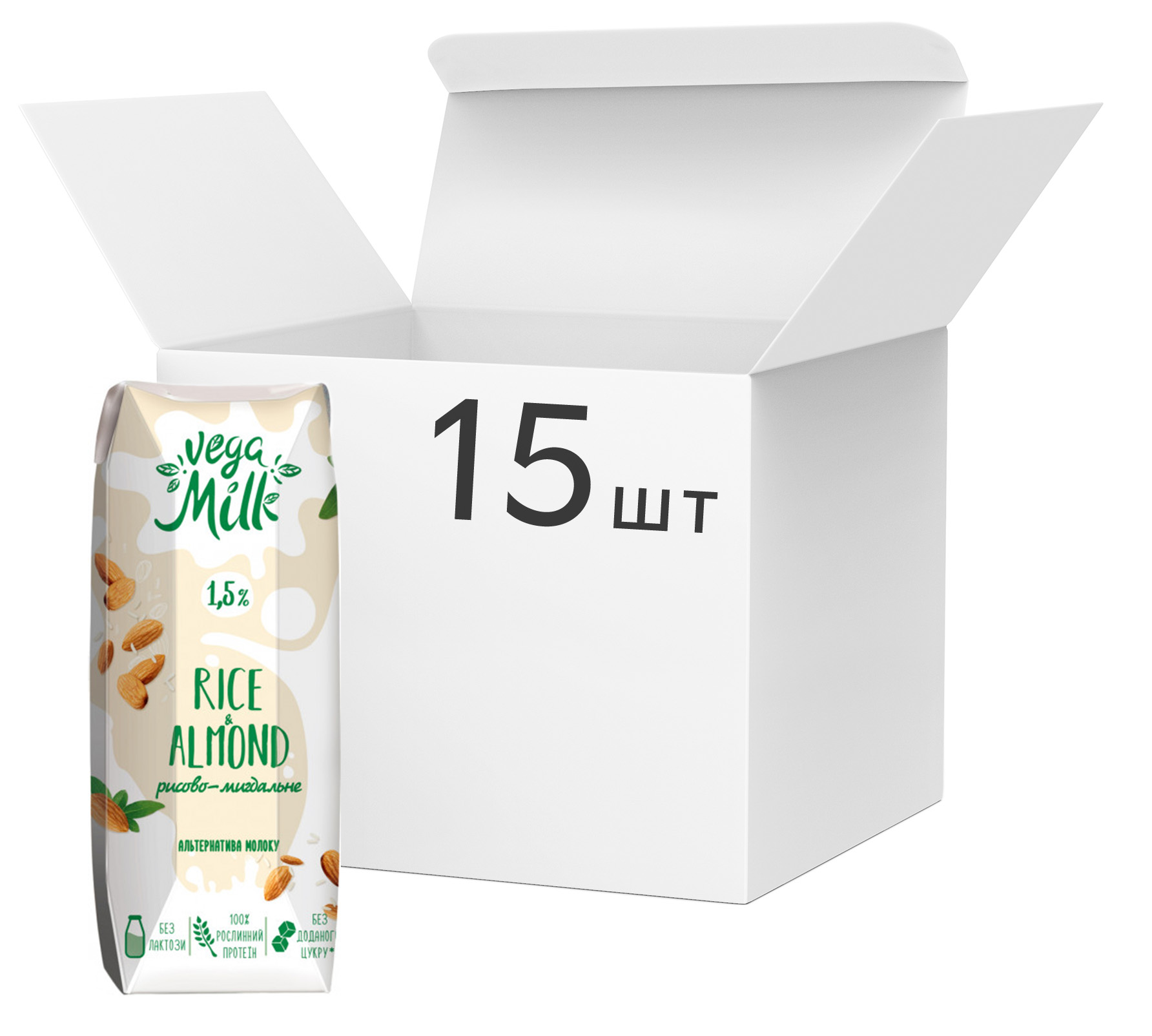 Акція на Упаковка напитка Vega Milk рисово-миндального ультрапастеризованного 250 мл х 15 шт (4820192262217) від Rozetka UA