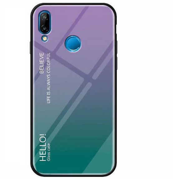 

TPU+Glass чехол Epik Gradient HELLO для Xiaomi Redmi 7 Фиолетовый