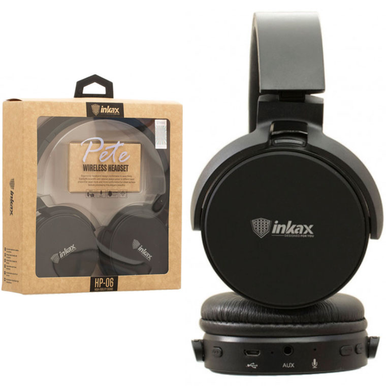 

Bluetooth наушники с микрофоном inkax HP-06 черные