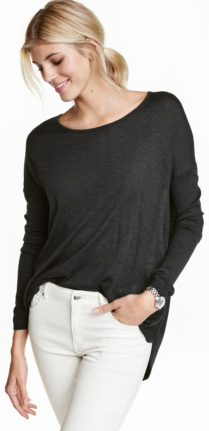 

Лонслив H&M 0363505_темСер XS Темно-серый