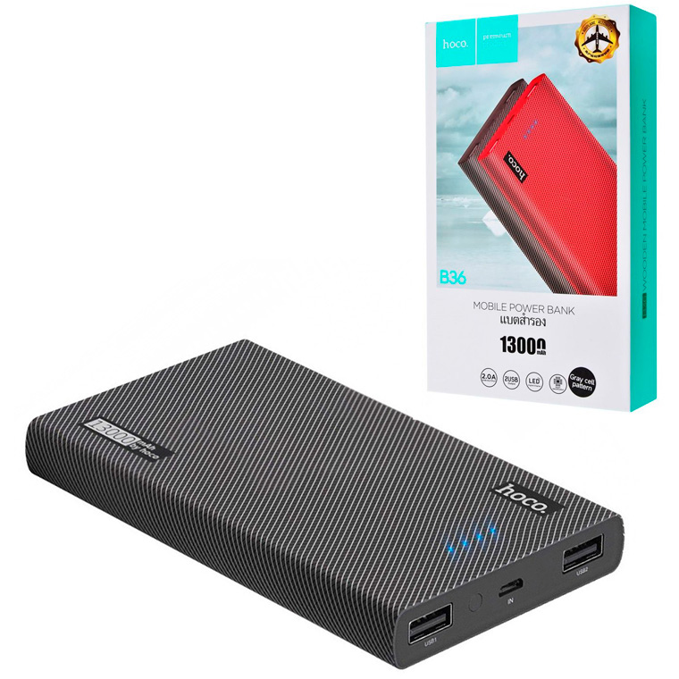 

Power Bank Hoco B36 Wooden mobile 13000 mAh Original Gray Cell Pattern