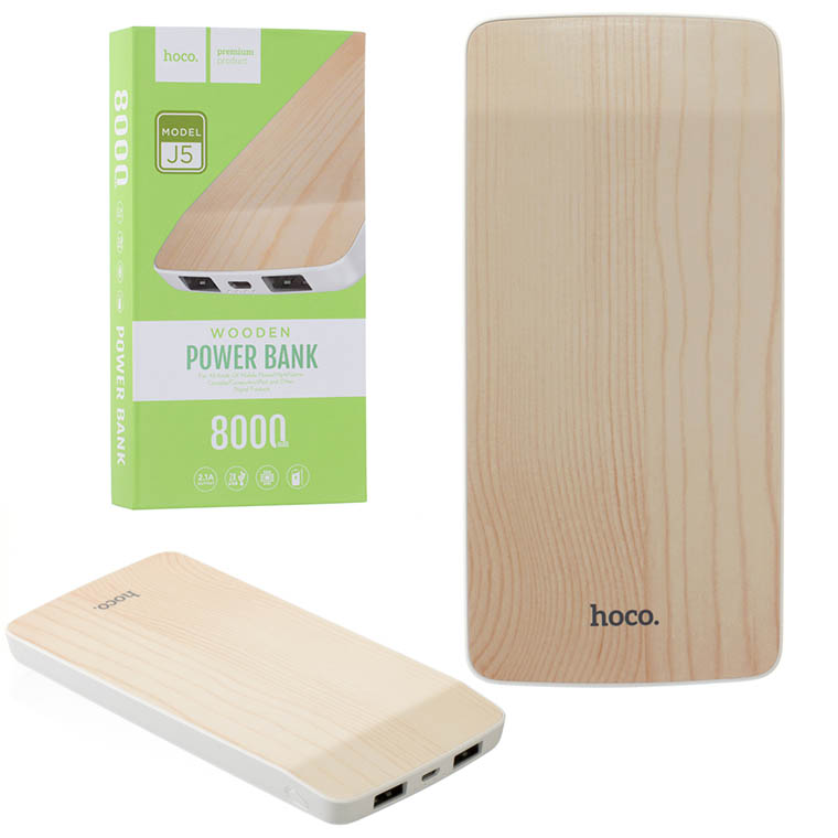 

Power Bank Hoco J5 Wooden 8000 mAh Original Pear Wood