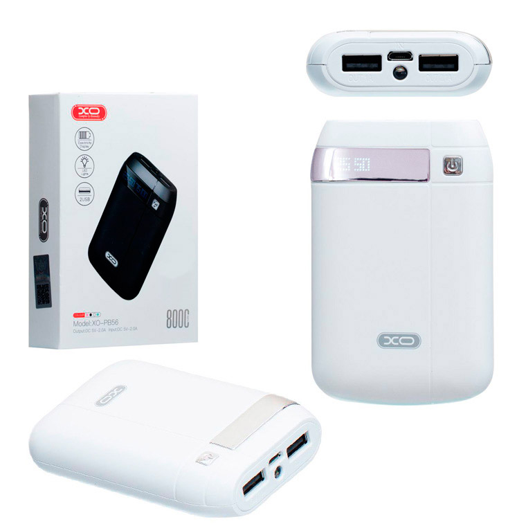 

Power Bank XO PB56 8000 mAh белый